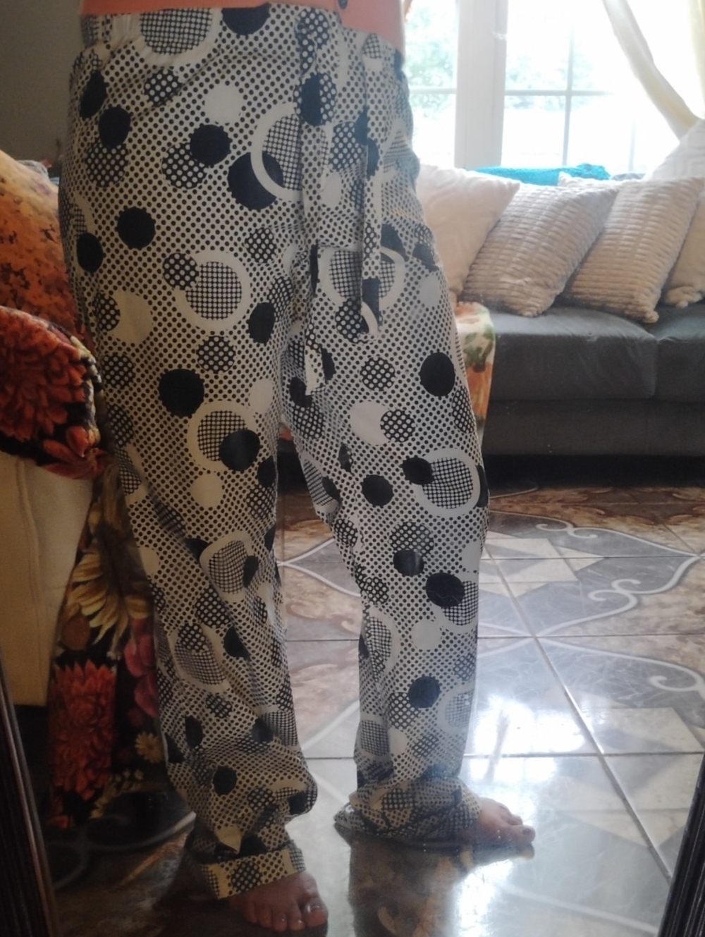 Trina Turk Black & White Polka Dot Wide-Leg Pants